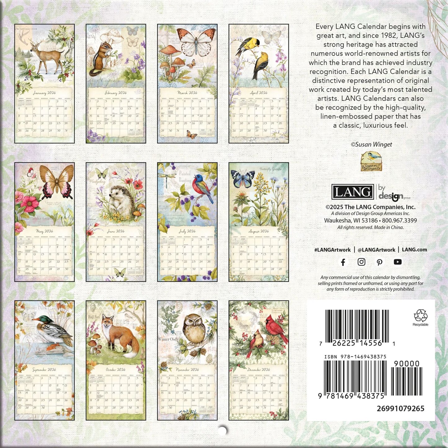 Field Guide - LANG 2026 Mini Wall Calendar