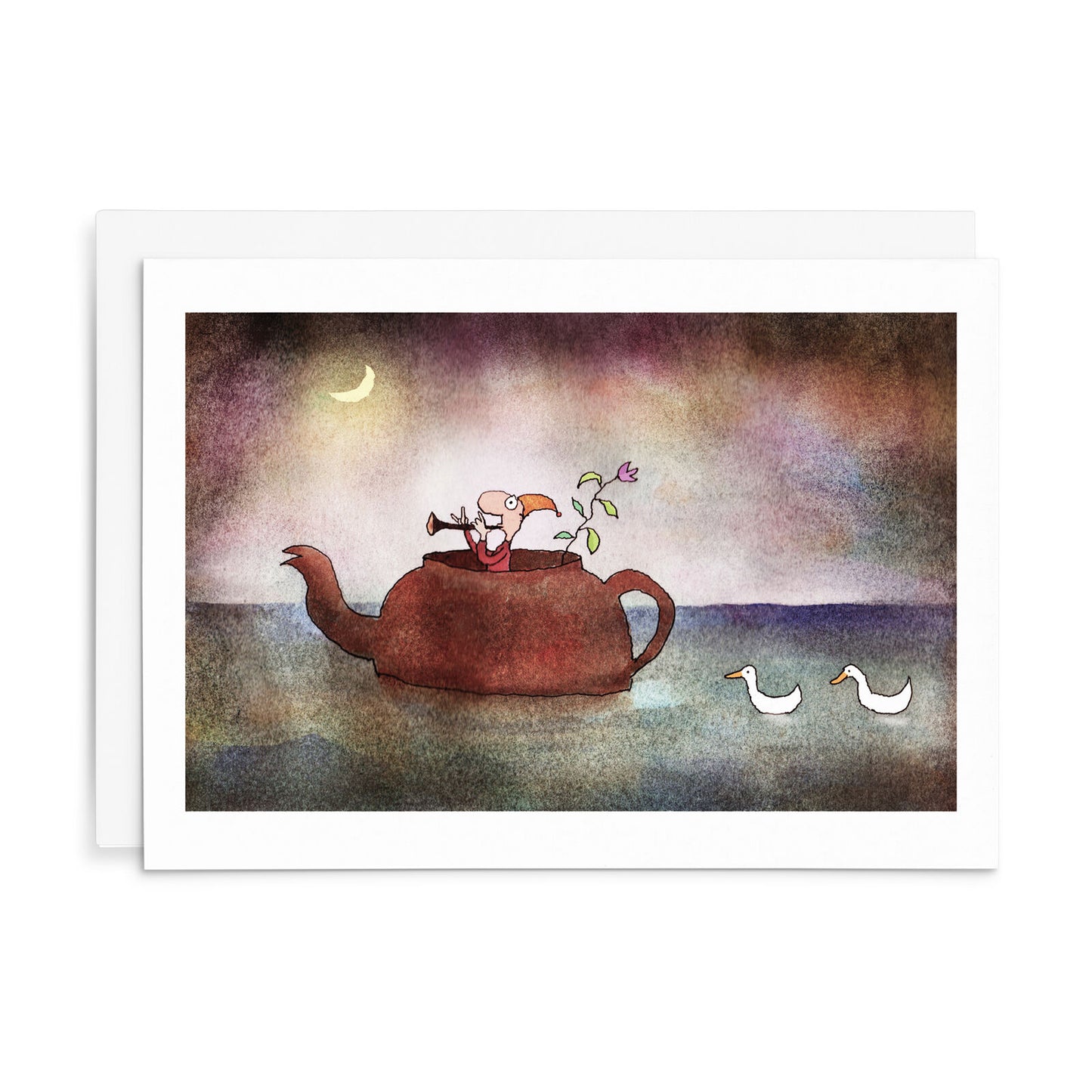 Leunig Greeting Card - Pixie Teapot