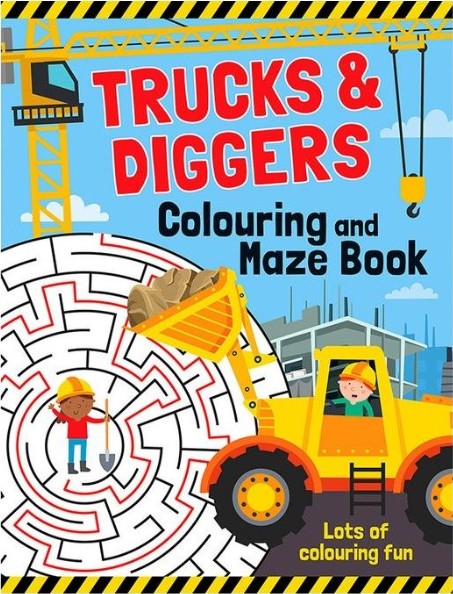 Trucks & Diggers Colouring and Maze Book