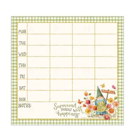 Weekly Planner (undated) - Happiness Gnome