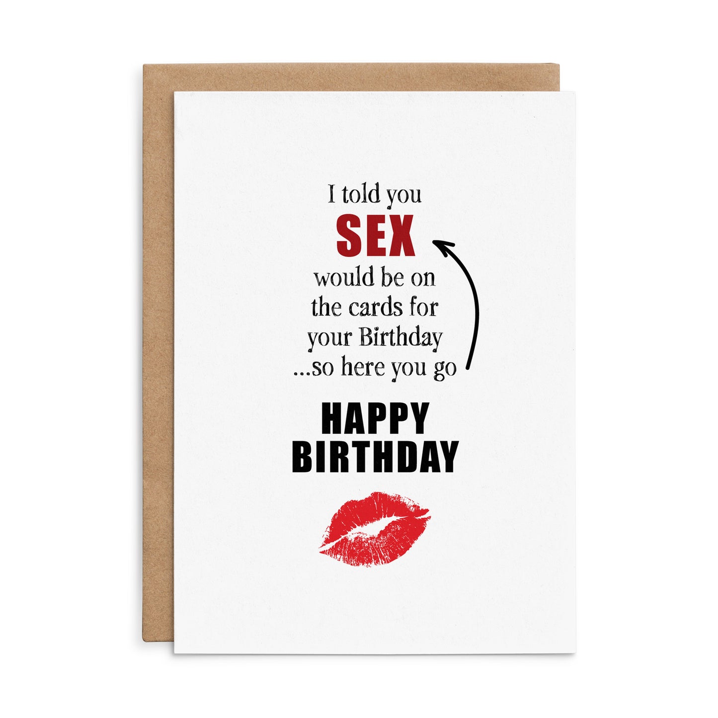 Defamations Birthday Card - I Told You Sex Would Be On The Cards