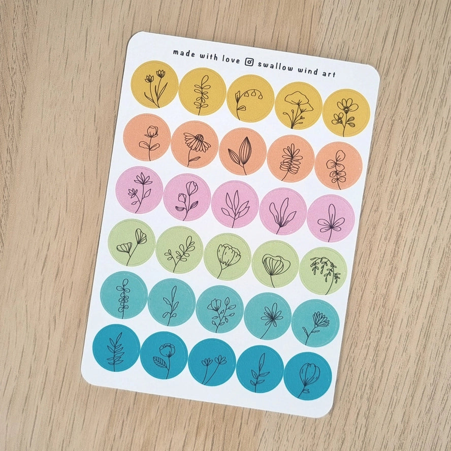 Sticker Sheet - Mini Round Dot - Summer