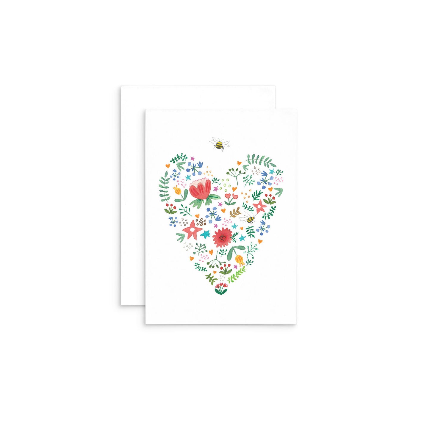 Bee Mini Card - Flowers in a heart