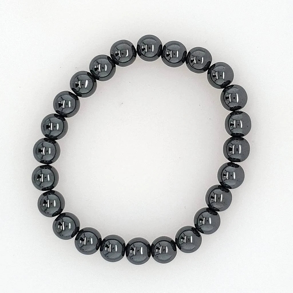 Hematite Unisex Elastic 8mm Bracelet