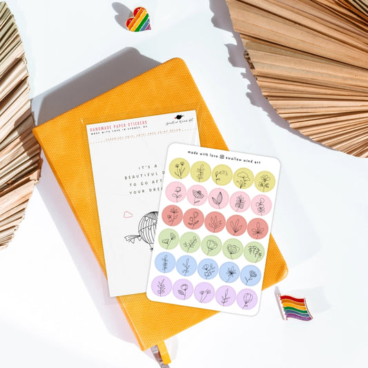 Sticker Sheet - Mini Round Dot - Spring