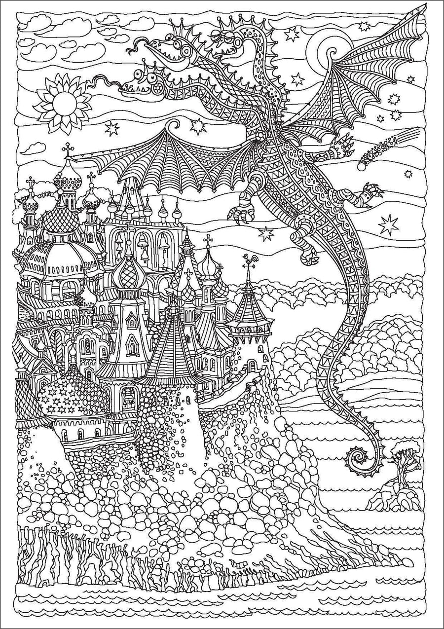Colour Your Own Dragon Tales Mindful Colouring