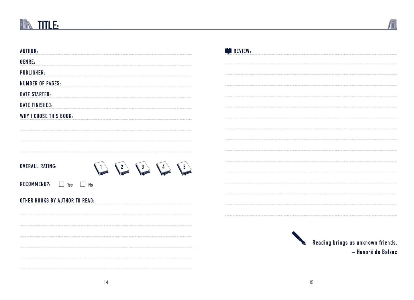 Book Lover's Reading Journal