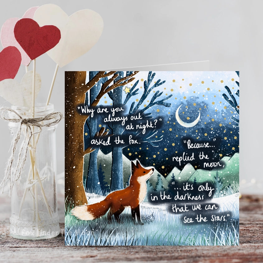 'Out At Night' - Greeting Card from Fox Under The Moon