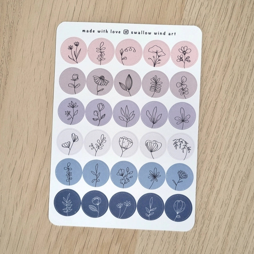 Sticker Sheet - Mini Round Dot - Winter