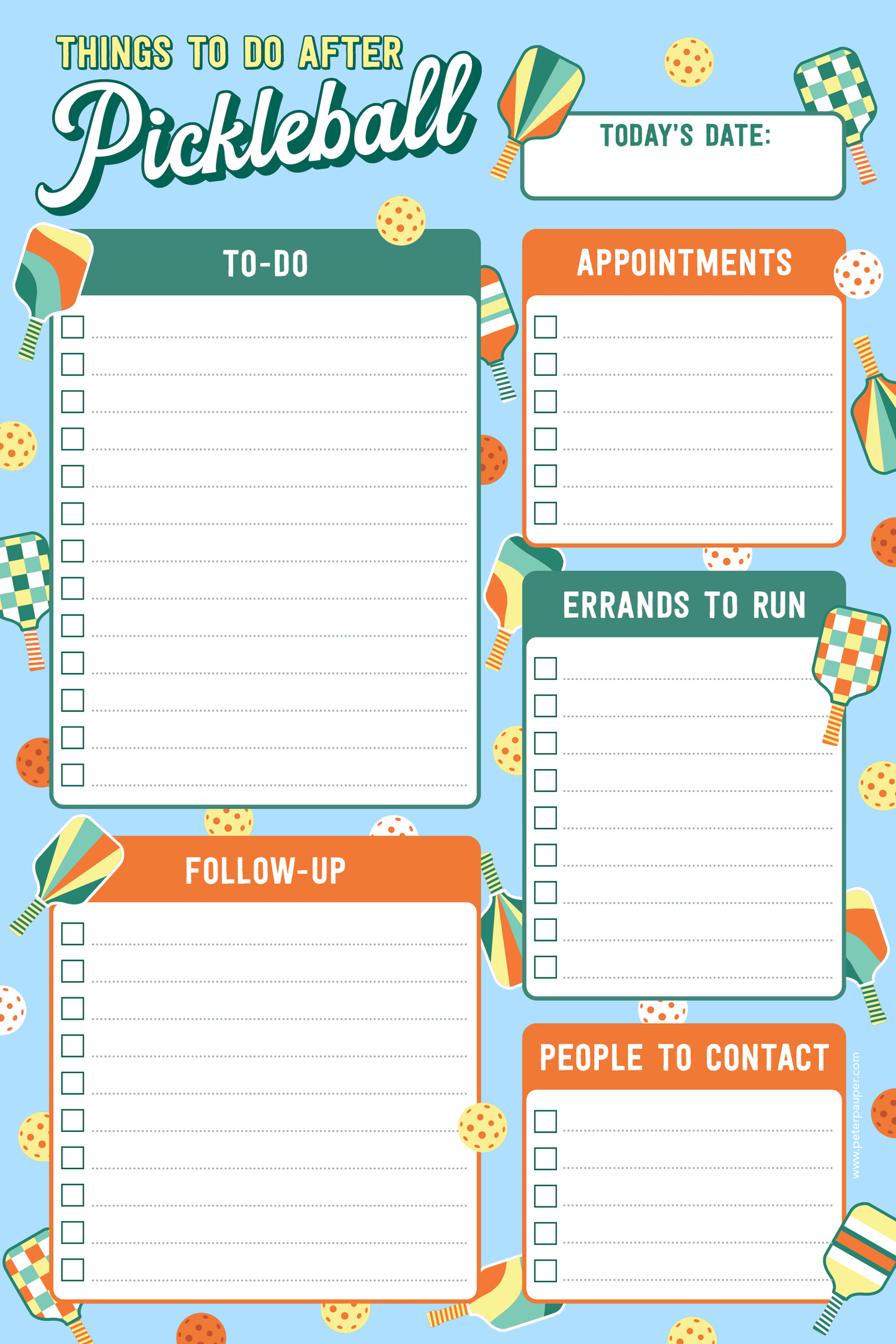 Pickleball Note Pad