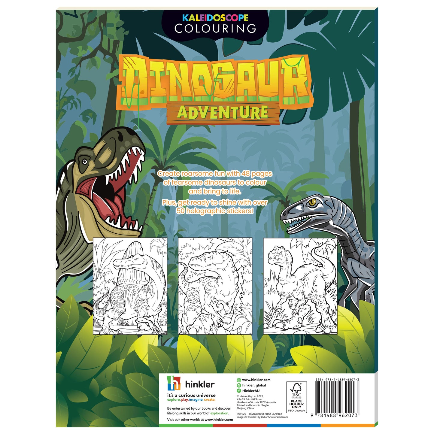 Dinosaur Adventure - Kaleidoscope Sticker Colouring