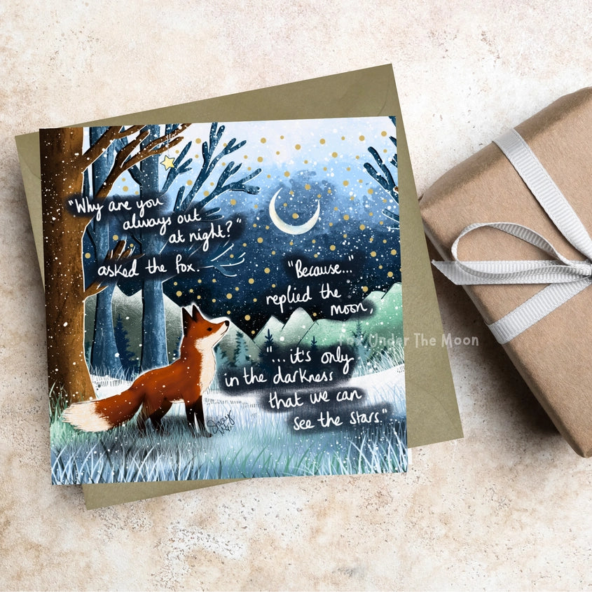 'Out At Night' - Greeting Card from Fox Under The Moon
