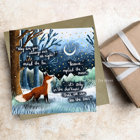'Out At Night' - Greeting Card from Fox Under The Moon