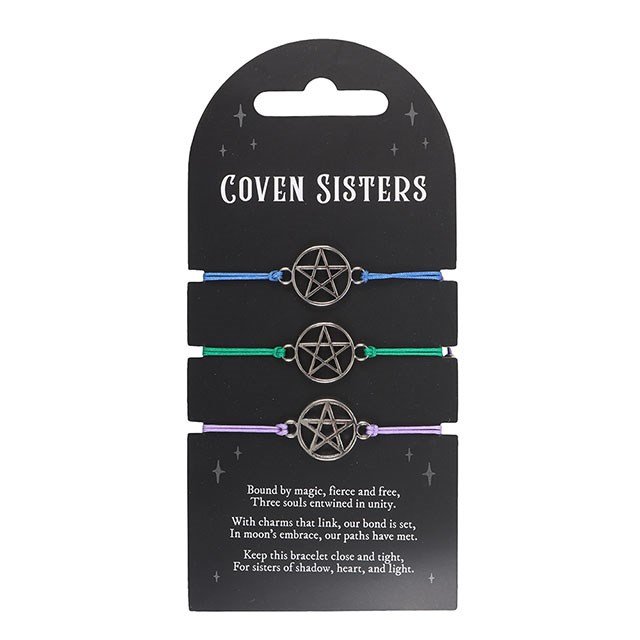 Coven Sisters Pentagram Bracelet (set of 3)
