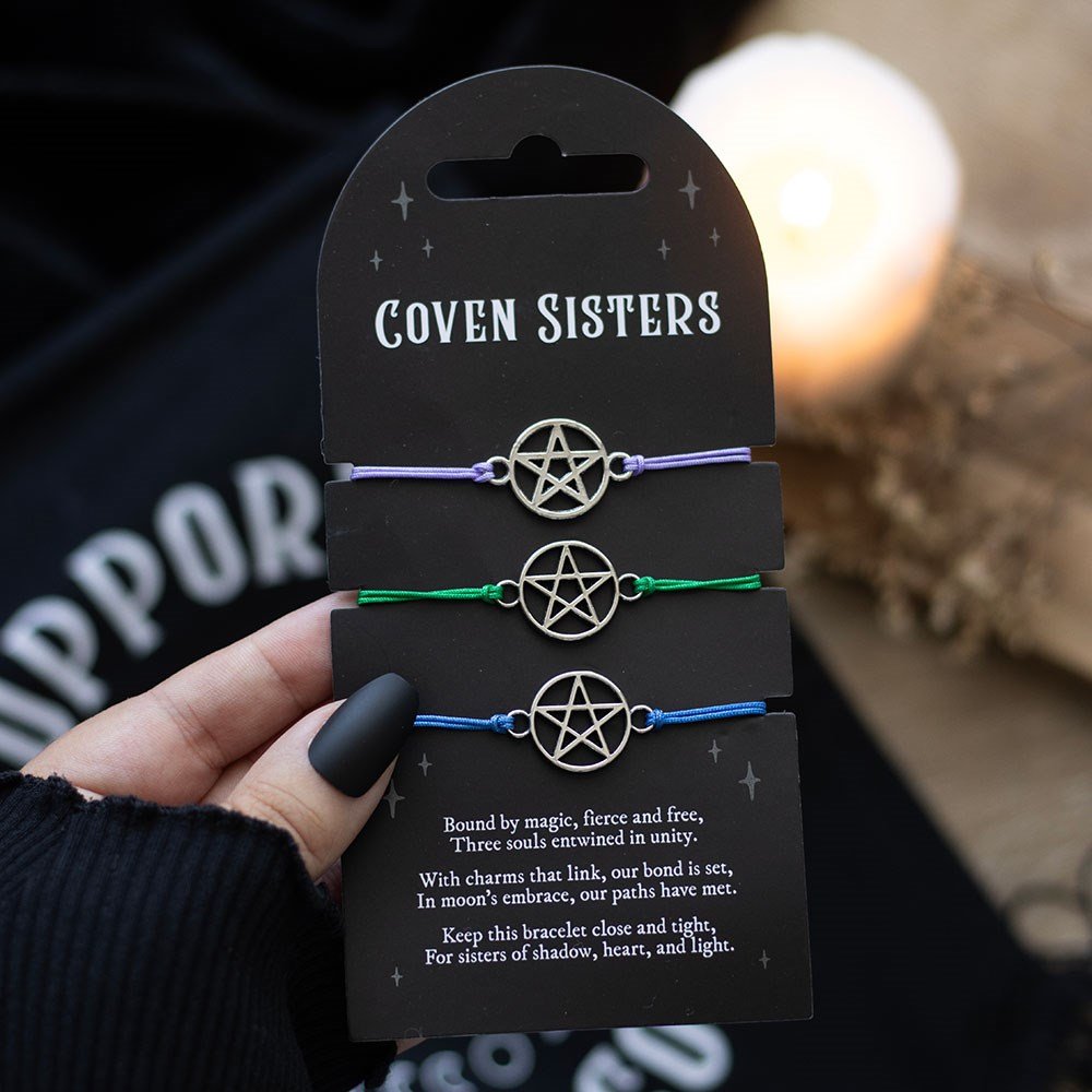 Coven Sisters Pentagram Bracelet (set of 3)