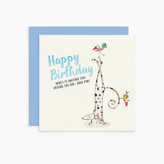 Twigseeds Birthday Card - Happy Birthday. Here's to another trip around the sun ... have fun!