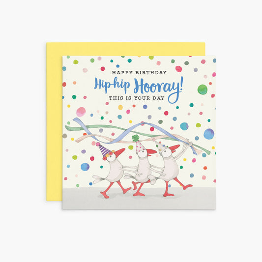 Twigseeds Birthday Card - Hip-Hip Hooray