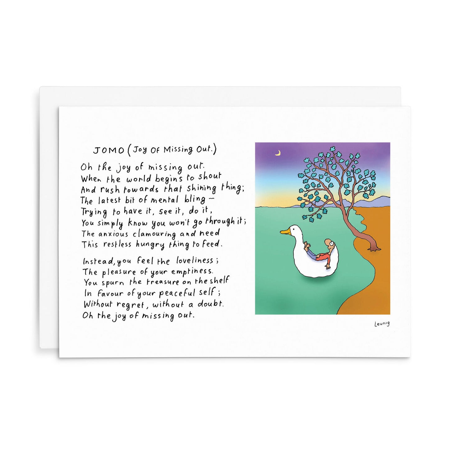 Leunig Greeting Card - JOMO (Joy of Missing Out)