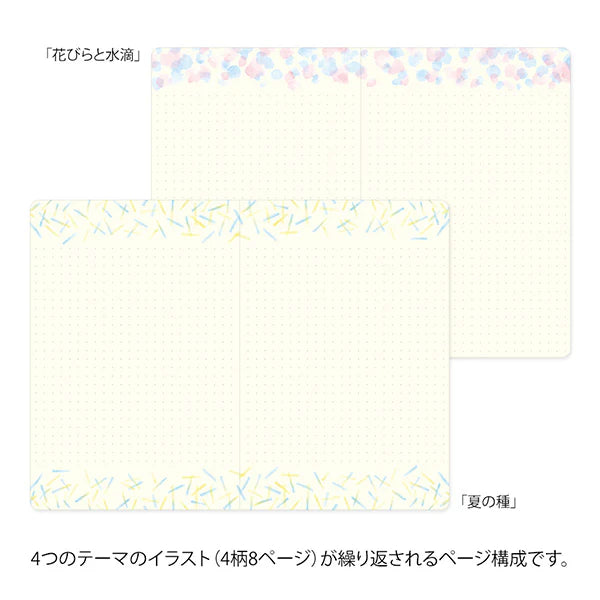 Midori Yuru Log Dot Grid Notebook - Watercolour