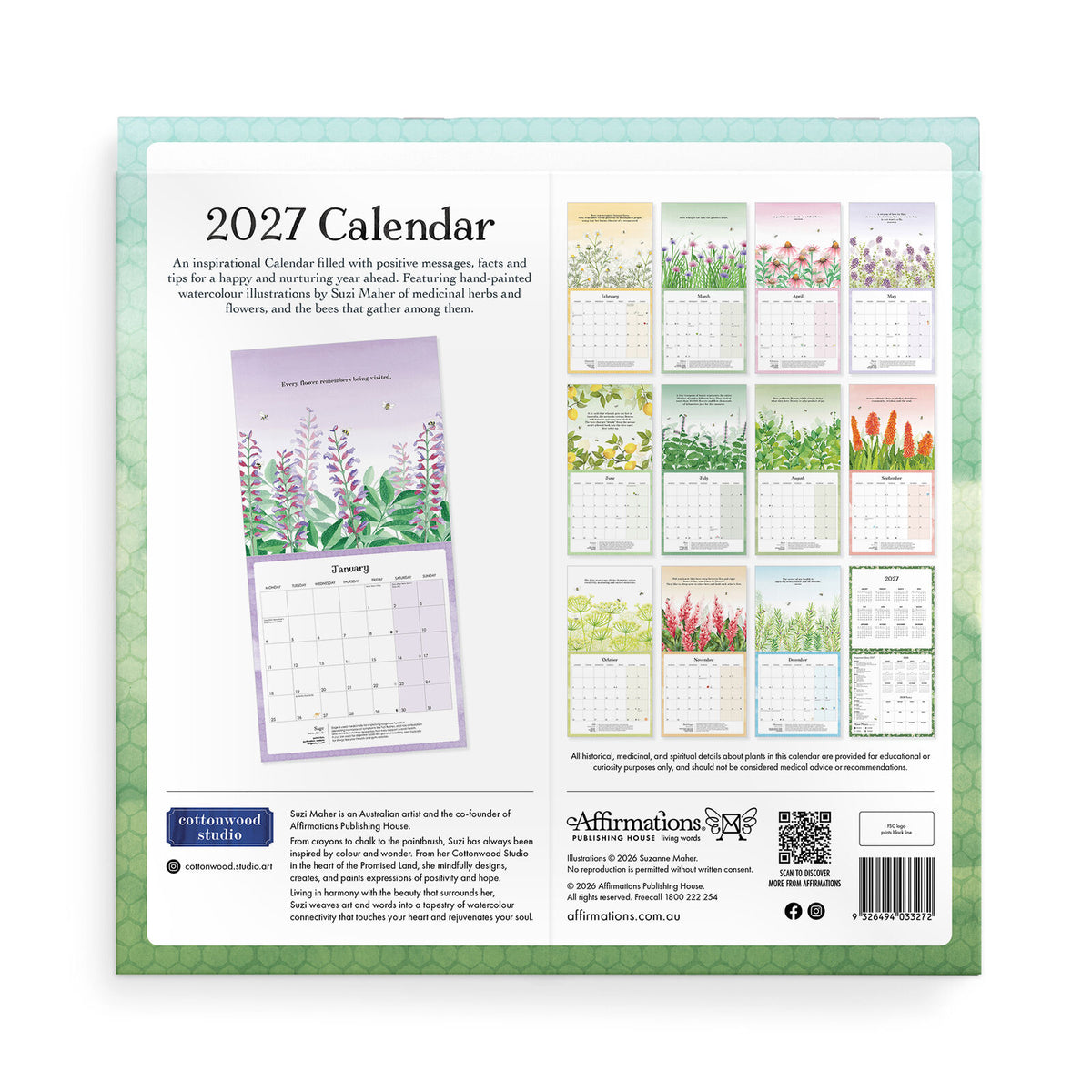 2027 Affirmations Nature Wall Calendar
