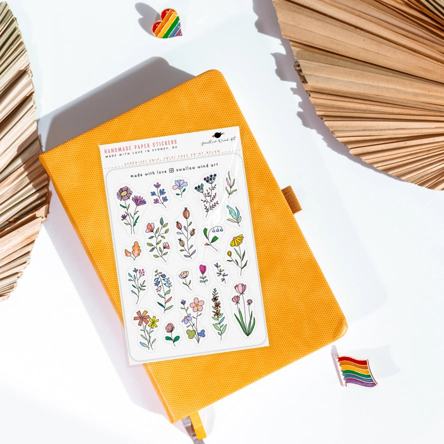 Sticker Sheet - Wildflowers & Leaves