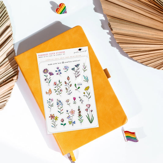 Sticker Sheet - Wildflowers & Leaves