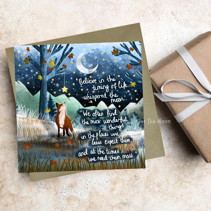 'Timing' - Greeting Card from Fox Under The Moon