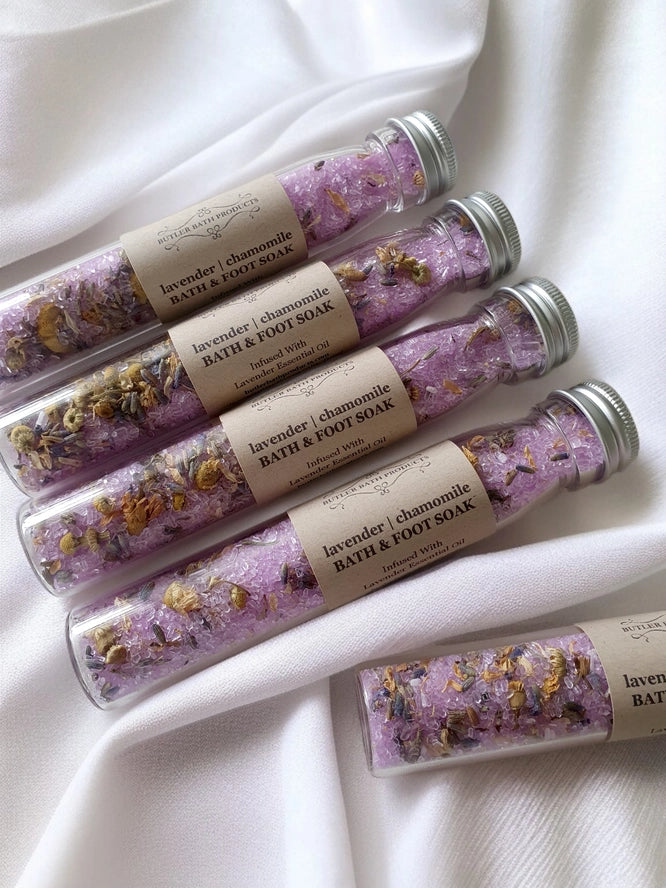 Lavender and chamomile - Bath and Foot Salt Soak Test Tube