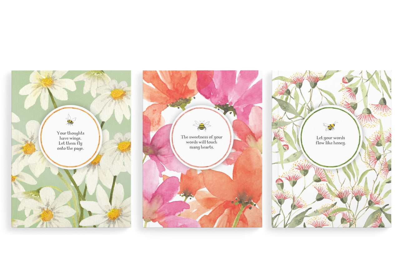 Bee Collection Notebooks - Set of 3