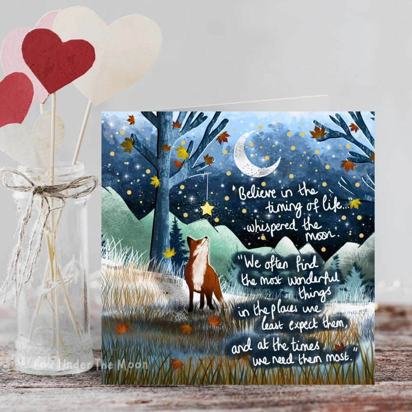 'Timing' - Greeting Card from Fox Under The Moon