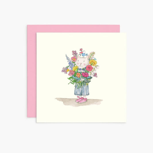 Twigseeds Card - Cat with Flowers