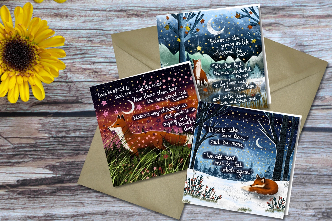 'Out At Night' - Greeting Card from Fox Under The Moon