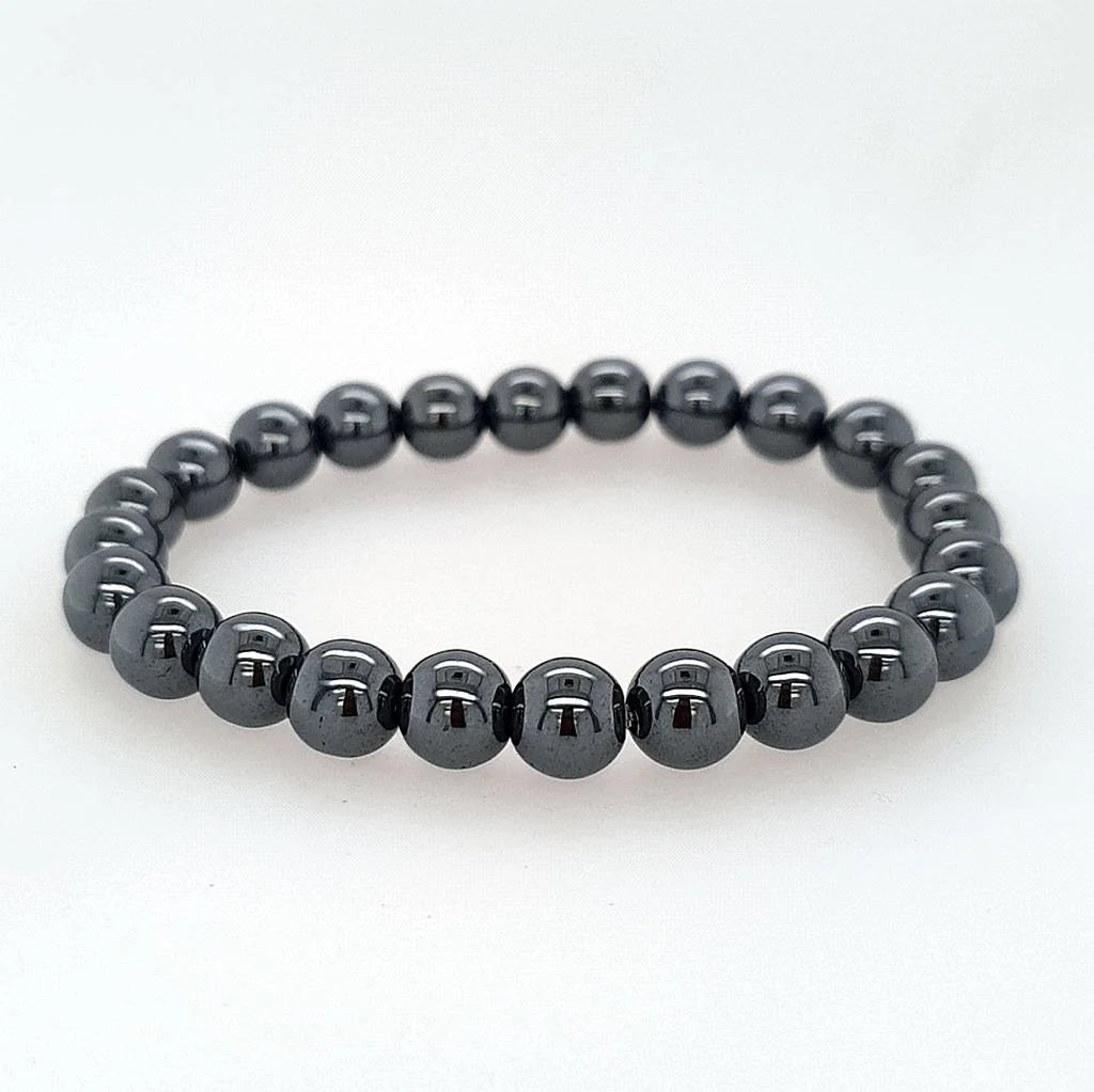 Hematite Unisex Elastic 8mm Bracelet