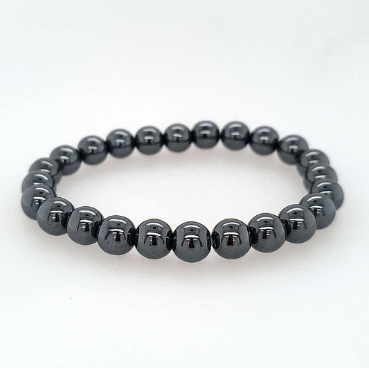 Hematite Unisex Elastic 8mm Bracelet