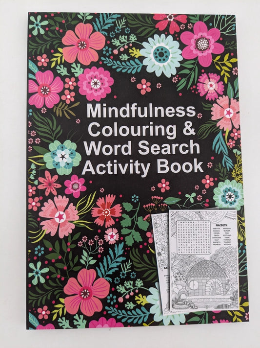 Mindfulness Colouring & Wordsearch Activity Book (Dark)