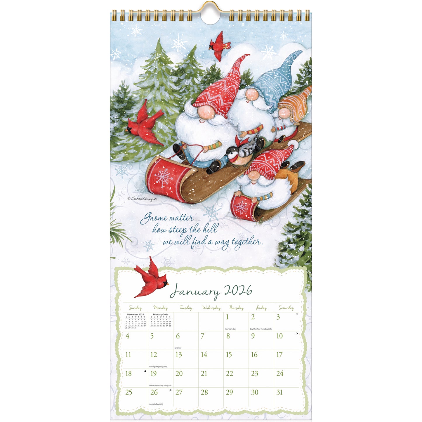 Gnome Sweet Gnome - LANG 2026 Vertical Wall Calendar